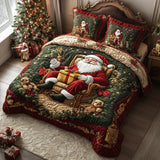 Juego de cama acolchado de 3 piezas - Magia de Papá Noel